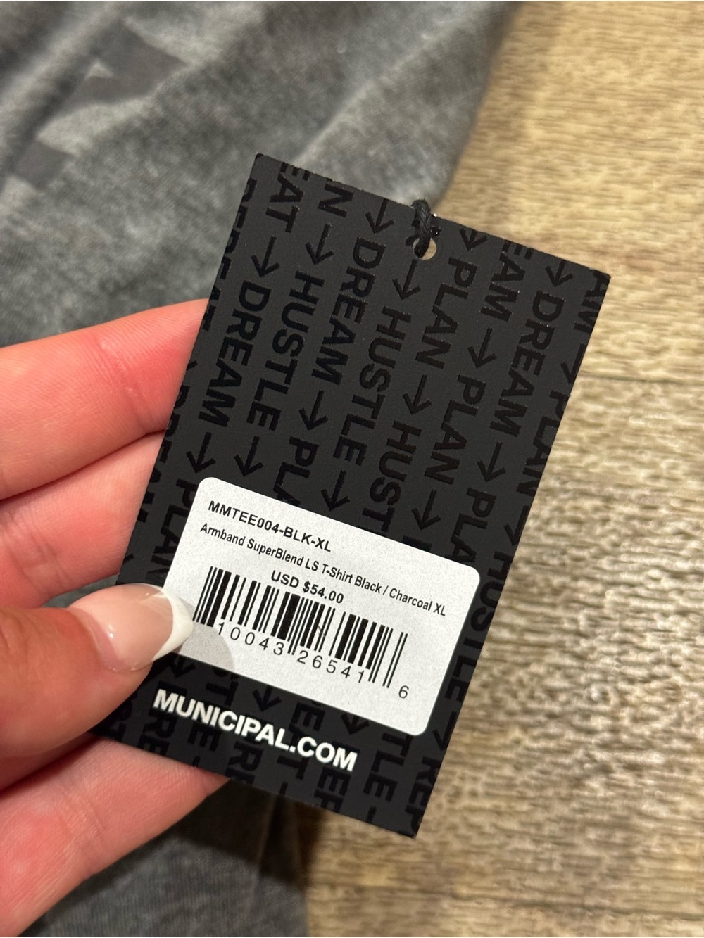 NWT Municipal Armband SuperBlend Long-Sleeve Tee Charcoal Heather Grey - Picture 3 of 9